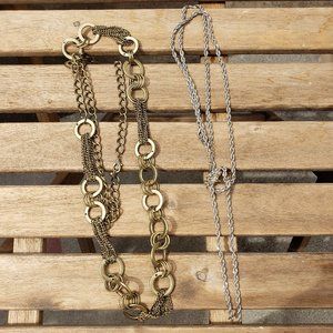 FOREVER 21 Gold Silver Statement Necklaces NWOT
